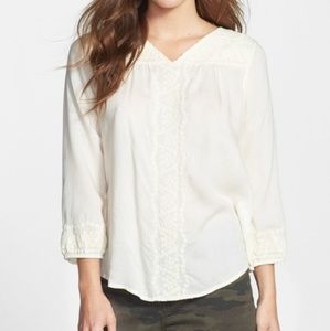 Lucky Brand Madelynn Embroidered Top
